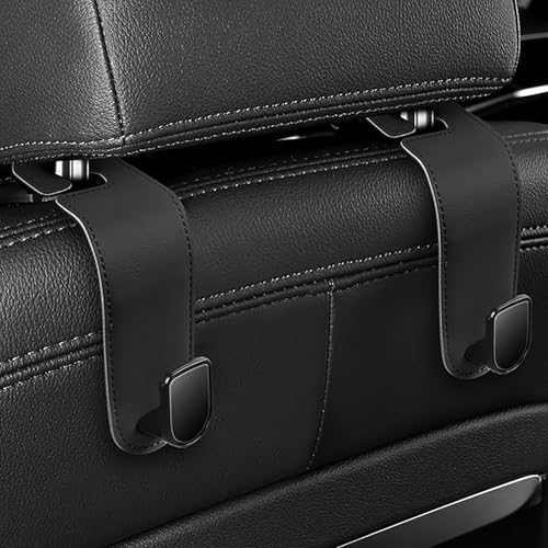ヘッドレストフック 車 フック 荷物かけ 2個 シートフック 耐荷重強い シートの前面/後面どちらも可 買い物袋 ビジネスバック 荷崩れ 転倒防止 便利グッズ カー用品 カーアクセサリー (ブラック)