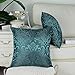 CaliTime Pack of 2 Throw Pillow Covers Cases for Couch Sofa Home Decoration Vintage Damask Floral Shining & Dull Contrast 18 X 18 Inches Teal