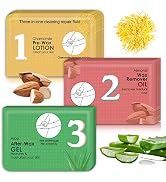 Seopri Before and After Waxing Skin Care Kit, Chamomile Pre Wax Cleanser, Almond Wax Remover Oil,...