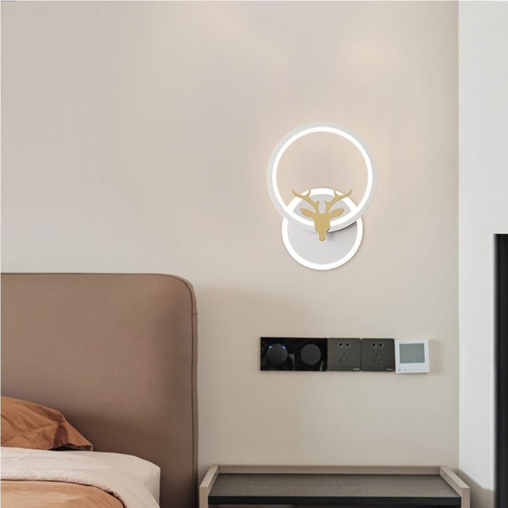 Modern Nordic Indoor Wall Sconce Minimalist Hardwired Wall Lamp Lighting Fixture for Bedroom Living Room Bathroom Hallway E26(Dark,B)