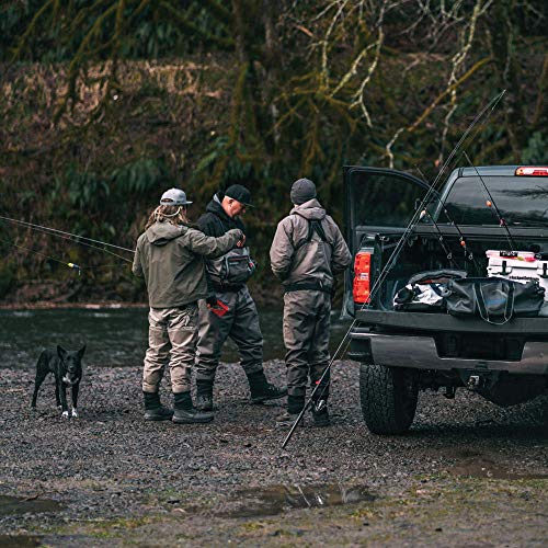 Mustad Dry Duffle Bag 50L, Water-Resistant 500-Denier Tarpaulin, Zippered Main Compartment, Adjustable Shoulder Straps, Grey/Blue