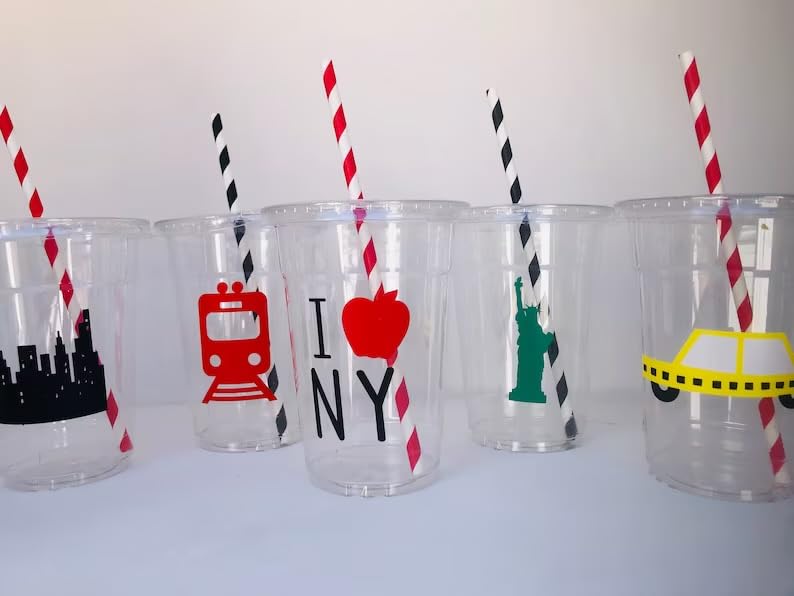 Amazon.com: 12 New York Party Cups, New york Birthday party Cups, New ...