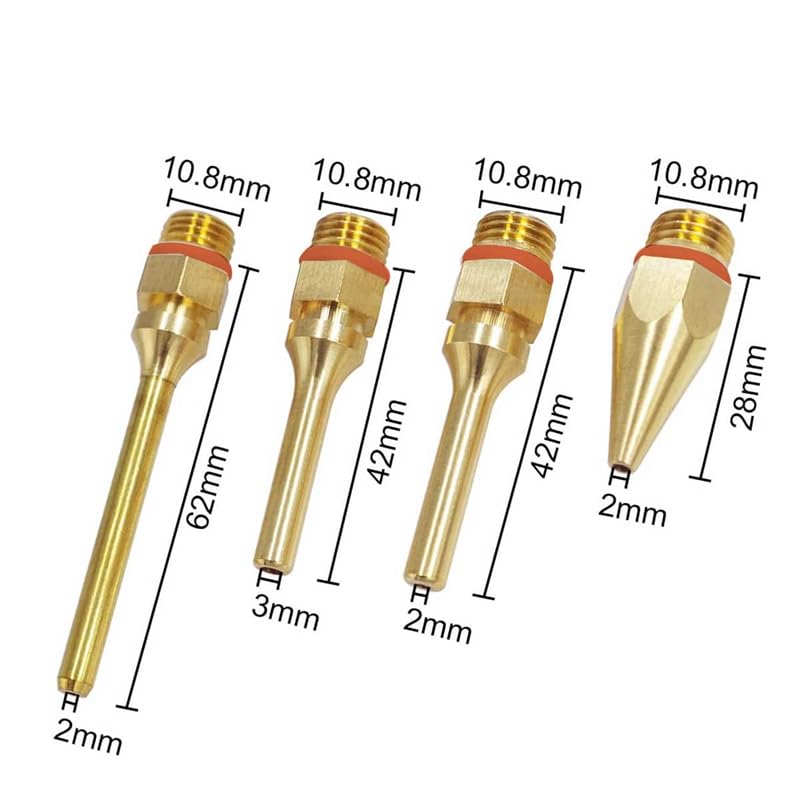 Colla a punta fine power con set di ugelli in rame per pistole a colla calda - Set di 4 ugelli in rame per pistole a colla fusibile di dimensione a doppia temperatura