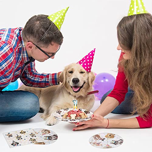 Khaivi Dog Party Decorations,20 Pcs Plates And 20 Pcs Napkins, Puppy Paw Print For Dog Birthday Party Tableware Favors,Severs 20 #TOP4