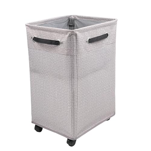 Cesta para la colada con ruedas, cesta para la colada con ruedas, bolsa para ropa sucia independiente, carrito plegable para dormitorio universitario, apartamento, tela Oxford (negro) (multicolor
