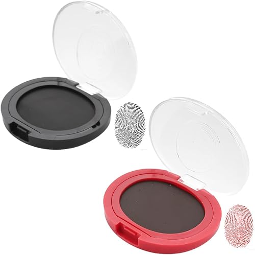 Inkless Thumbprint Pad, 2 Pack Quick Drying Portable Professional Fingerprint Pad, Office Notary Supplies for Identification Security ID Law