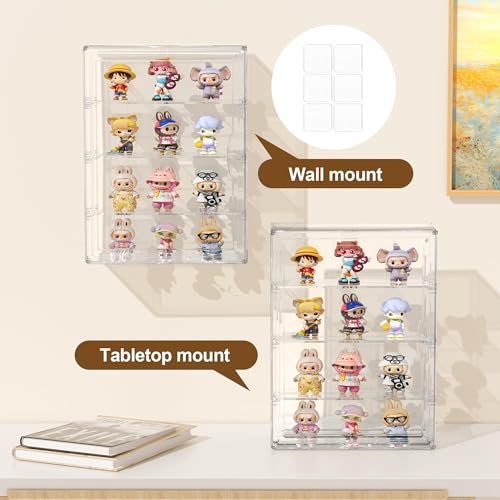 Image of BOHOIDEE 4 Tiers Clear Display Case for Figures, Acrylic Storage Organizers