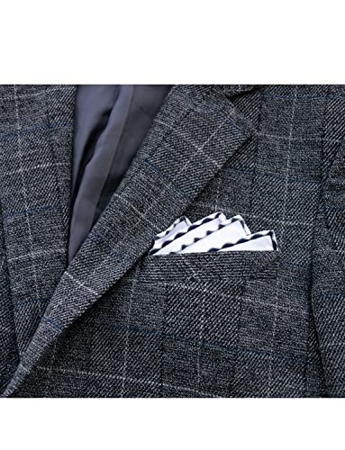 Image of 3-Pk Mens Cotton White Pocket Square with Color Border(10 Colors)