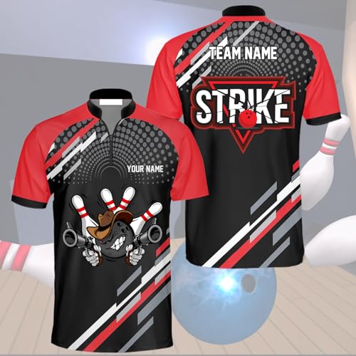 GABITA Personalized Bowling Jerseys for Men, Custom Bowling Polo Shirt, Bowling Shirts Gift for Bowler Team Player2