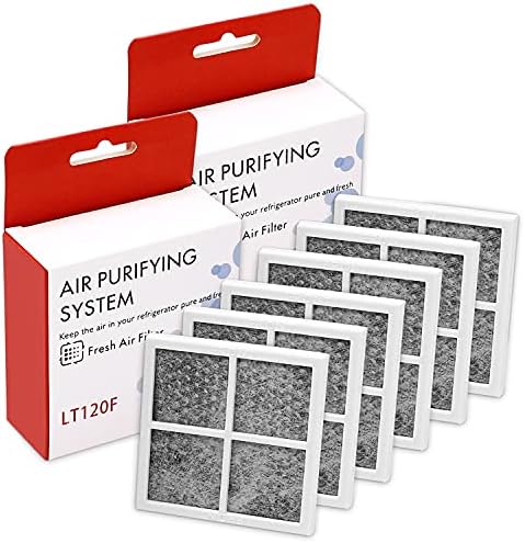 LT120F Refrigerator Air Filter Replacement (Upgraded Version) Compatible with LG Kenmore Replace 46-9918, 469918, 9918, ADQ73214402, ADQ73214403, ADQ73214404, ADQ73334008 - 6 Pack