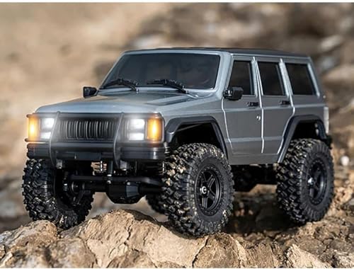 Image of KIZJORYA 1 /18 Four Wheel Drive Remote Control Rock Crawler 8562-C8809 Rc Multi-Terrain Off Road Car 3Speed Motor Esc Servo Light System Battery (Grey)