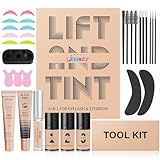 Libeauty Lash Lift und schwarzes Farbstoff -Kit, Wimpernperm und Stuhllaminierung mit schwarzem Tint 4 in 1 Set, Wimpernhebe mit Keratin, komplette Werkzeuge, einfach zu bedienen, 6 Wochen zuletzt