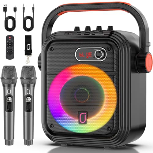 JYX Karaoke Machine with 2 Wireless Microphone for Adults (66Pro)