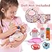 Baby Doll Accessories Magic Bottle Set - 11 Pieces Doll Feeding Pretend Playset with Disappearing Milk & Juice Bottles, Pacifiers Bowl Diaper and Bib Doll Bottle Toys set Gift for Kids Girls Ages 3+