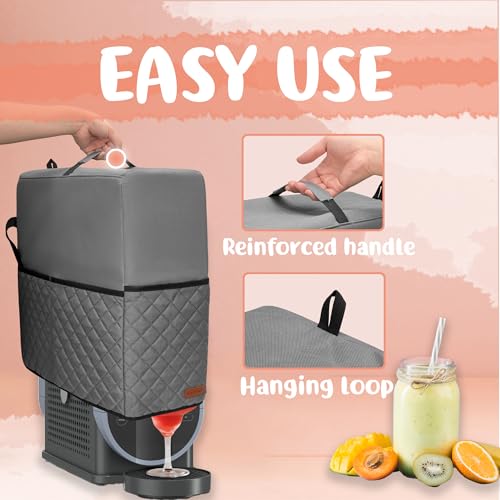 Image of CROTIRAD Slushie Machine Cover for Ninja Slushy Frozen Drink Maker, Foldable Dust Cover for Ninja Slushie Machine, Easy Storage Fits Ninja Slushi Maker, Upgrade, Quilted Gray