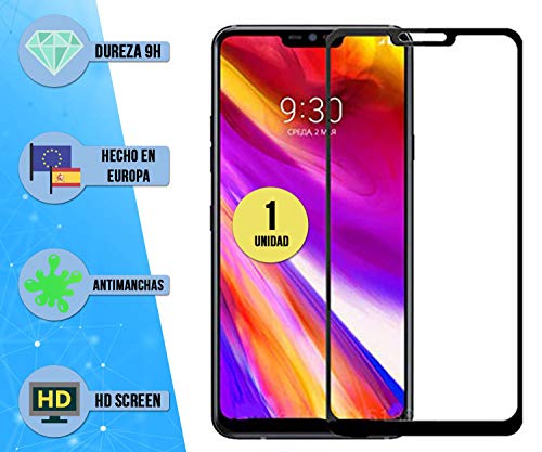 im77r 1 Unidad de Protector de Pantalla Premium 3D Cristal Vidrio Templado Transparente 9H Compatible para LG G7 Thinq (Negro) Anti Arañazos Anti Golpes Facil Instalacion