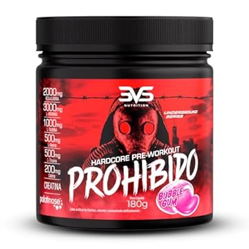 3VS Nutrition Pré Treino Prohibido 180g Sabor Chiclete