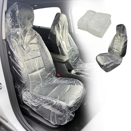 ROCCS 50PCS Disposable Car Seat Covers Transparent Waterproof Plastic Seat Protector Universal for Airplane Seat Salon Chairs Restaurant Seats Bus Seats & Most Vehicles
