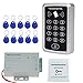 Produktbild NN99 Zutrittskontrollsystem-Kit RFID-Kartenleser mit Netzteil + Türausgangsknopf + 10 Stück 125 kHz Keyfobs Keine elektrische Schlösser
