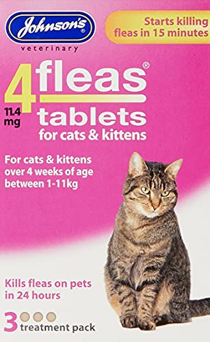 Johnsons Veterinary Products 4Fleas Tablets for Cats and Kittens Pack of 3