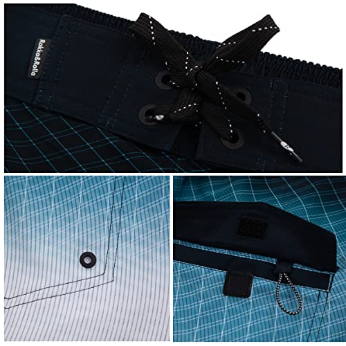 Rokka&Rolla Men's Swim Trunks 9" Quick Dry Stretch Board Shorts Beach Swimwear4