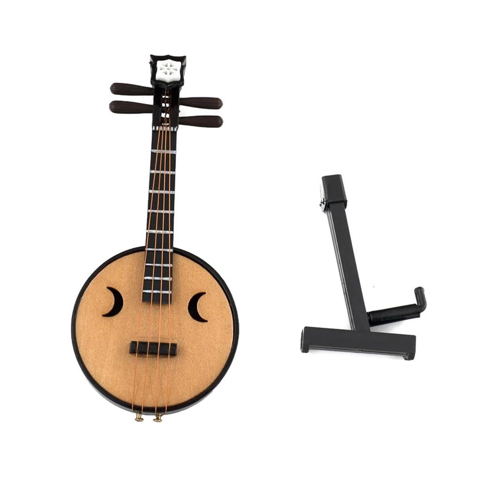 Miniaturowe modele trąbek Miniaturowy Model Dzwonka Ruan Ze Stojakiem I Akcesoriami Do Instrumentów(18cm)