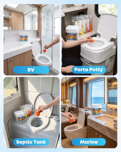 Image of Kohree RV Toilet Treatment Drop-in 48 Pack, Septic Tank Safe for RV Toilet