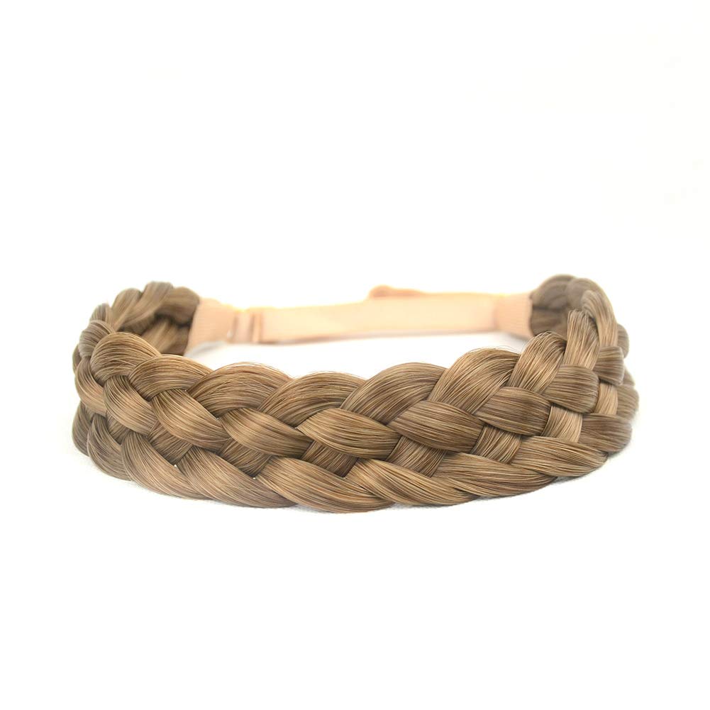 BOBIYA Geflochtenes Stirnband Aus Kunsthaar - Chunky Zöpfe In Caramel Blonde