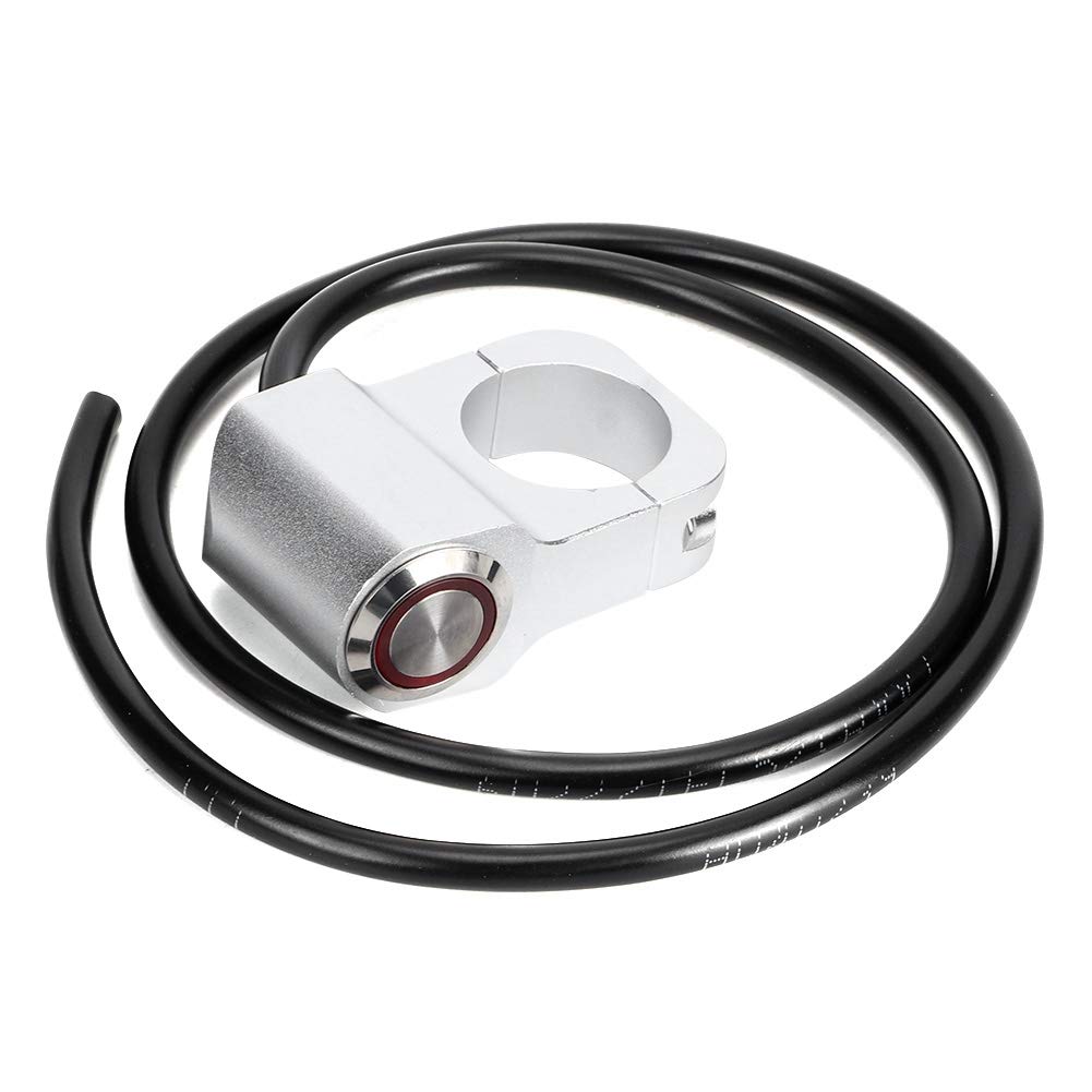Motocicletta, bicicletta, argento C4M139, 25mm/0.98 pollici in acciaio impermeabile, faro, manubrio, interruttore