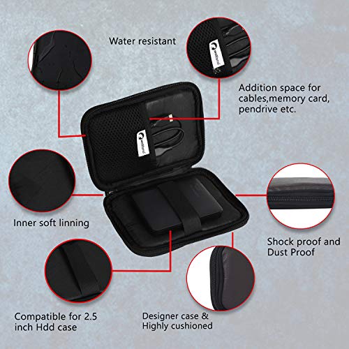 Image of WD HDD Hard Case /Cover /Pouch for 2.5 inch Portable Hard Drive (for Seagate, Toshiba, WD, Sony, Transcend, Lenovo, Adata) (Brown Leather)