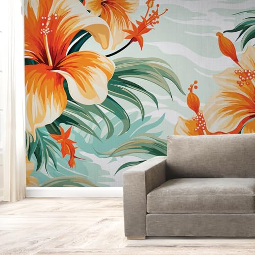 PAPER PLANE DESIGN Exquisite Tropical Leaves and Nature Wall Mural Wallpaper. Full Wall Coverage. (Ds-18) (10 X 12 FEET, Canvas Texture - SELF Adhesive)