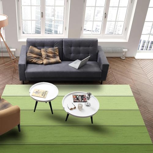 Alfombra de madera con gradiente verde y acabado premium de decoración del hogar 3