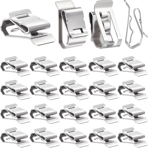 Dunzy 100 Pcs Solar Wire Clips Stainless Steel S Clip, 0.2 to 0.3 Inch