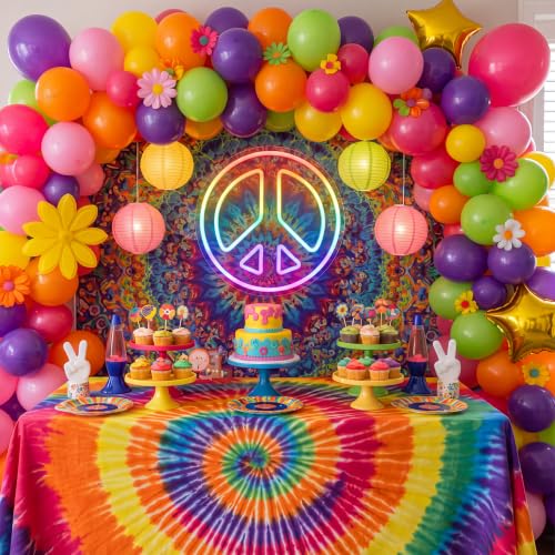 Zhengmy Peace Sign Neon Light, USB Powered Hippie LED Wall Decor 13"