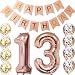 13th Birthday Decorations Party supplies-13th Birthday Balloons Rose Gold,13th Birthday Banner,Table Confetti Decorations,13th Birthday Gifts for Girls,use Them as Props for Photos