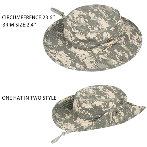 Image of Sun Hats for Men Women Boonie Hat Foldable Fishing Hat UPF 50+ Bucket Hat for Fishing Hiking Garden Safari Beach