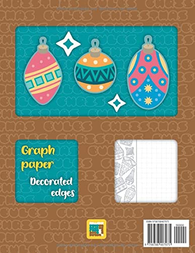 Vista 2 de Cuaderno "Christmas Garlands" (Guirnaldas Navideñas) Con hojas cuadriculadas y con bordes decorados (Spanish Edition)