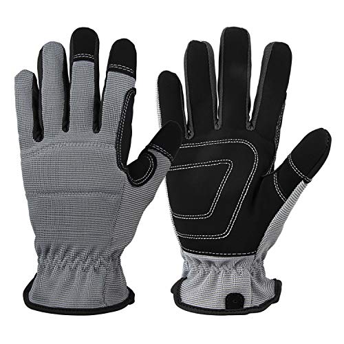 Safety Work Gloves Gardening Working Gloves for Men and Women 2-Pairs Pack Package Touch Screen & Flexible for Utility Working