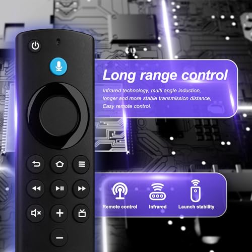 Image of Replacement Voice Remote for Fires Smart TV 3rd Gen, FireStick (2nd /3rd Gen /Lite /HD), TV Stick 4K (1st /2nd Gen /Max /Plus /Select), TV Cube (1st /2nd /3rd Gen), Insignia /TCL /Pioneer Smart TVs