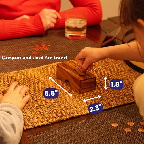 Image of Creative Crafthouse Penny Drop Game - Travel Edition, Compact Dice Game for Family Fun, Made in USA