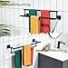 KOKOSIRI Bathroom Towel Bars 24-Inch Double Towel Rails Matte Black Towel Holder for Kitchen Garage Wall Mount Stainless Steel B5009BK-L24