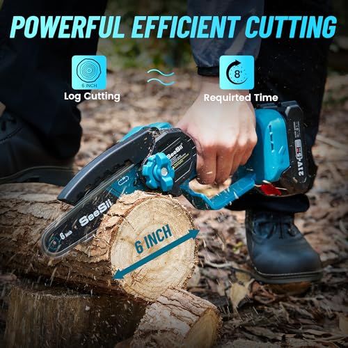 Seesii PS610 2-In-1 Cordless Pole Saw & Mini Chainsaw, 6-Inch Brushless Chain Saw With 2X 2.0Ah Battery thumb #6