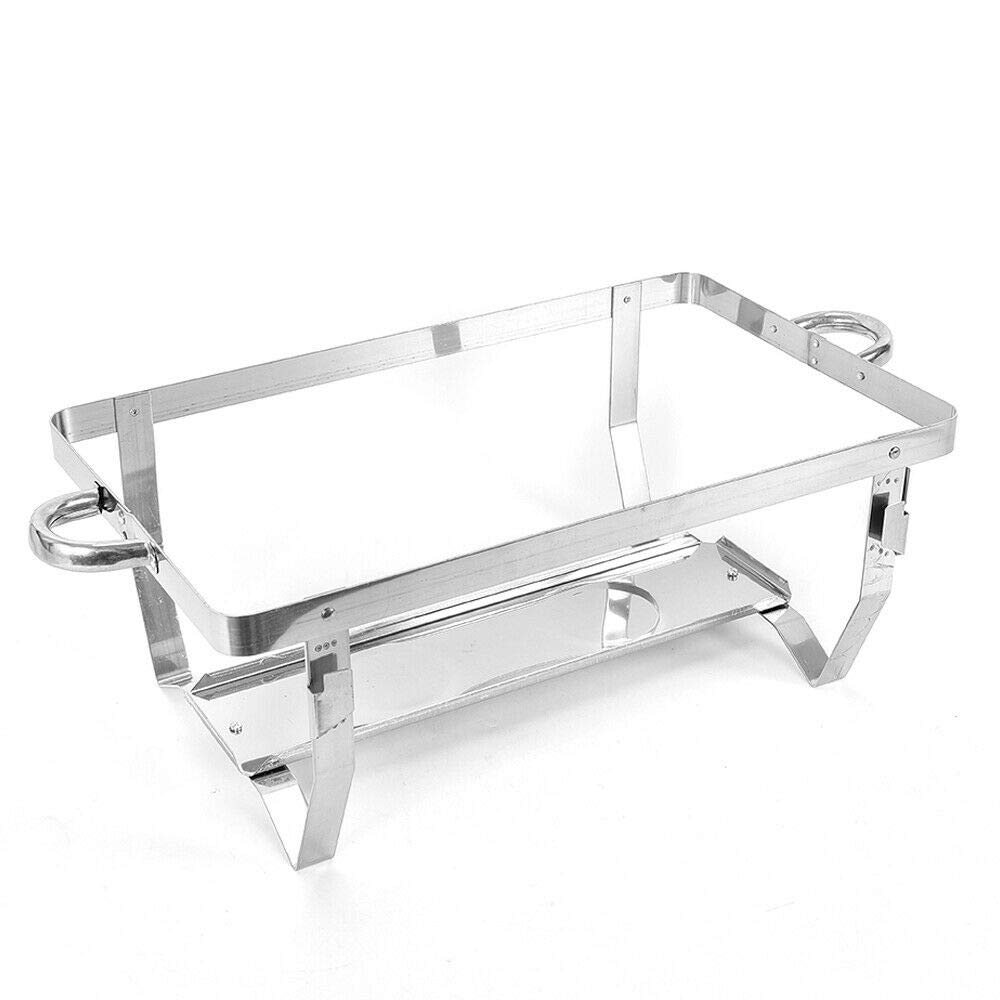 9 litri in acciaio inox Chafing Dish scaldavivande con manici e coperchio, contenitore termico in argento, per buffet, colazione, feste, matrimoni