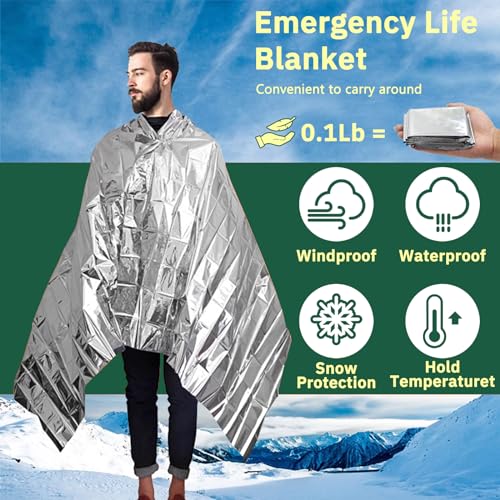 Emergency-Poncho-4-Pack-Insulated-Mylar-Reversible-Warm-Raincoat-Blanket-Reflective-for-Increased-Visibility-Outdoor-Camping-Survival-Gear-Survival-Blankets-for-Car