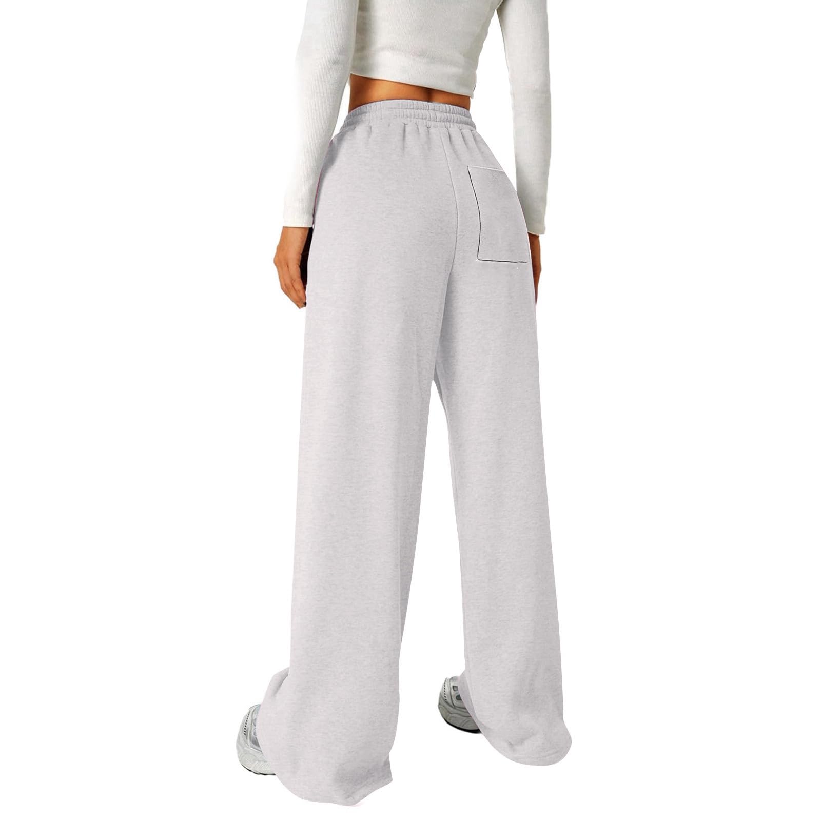 Generisch Pantaloni da jogging da bambina con vestibilità larga, fiocco sulla tasca posteriore, gamba dritta, casual, per bambini, adolescenti, comodi outfit da gioco