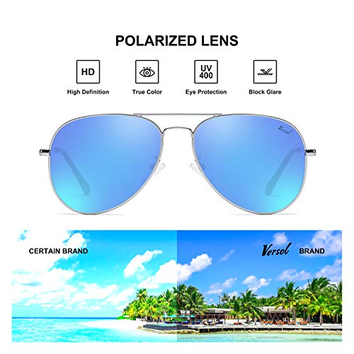 Image of Aviator Sunglasses for Men Women, Polarized Mirrored UV400 Lenses, Lightweight & Classic for Driving & Outdoors