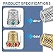 2 Pcs Vintage Sewing Thimble, Quilting Thimbles, Sewing Thimble Finger Protector, Vintage Fingertip Protector Thimbles, Metal Thimble, Sewing Quilting Craft Accessories Diy Sewing Tools (Sliver, Gold)