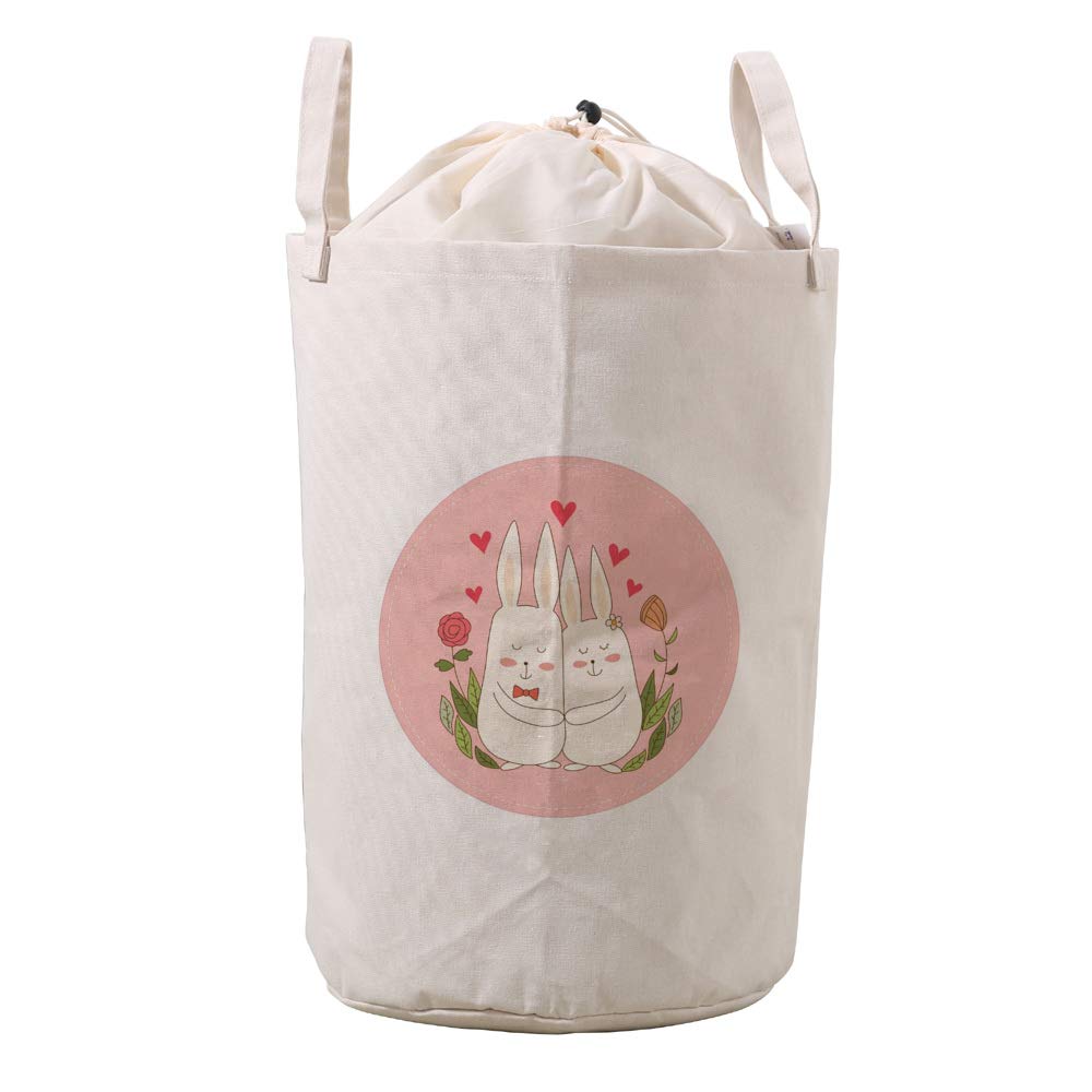 Bolsa de ropa de baño de lino para organizar tus días de playa con diseño de conejo