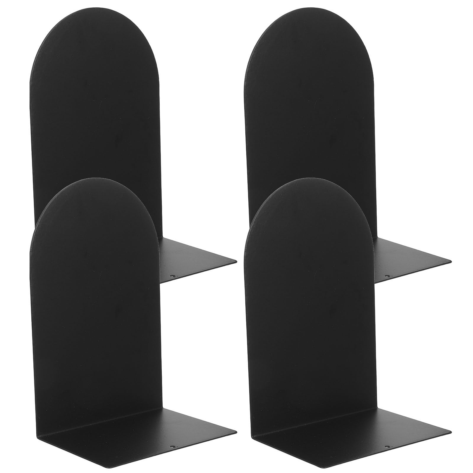 Serrage-livres en fer SHINEOFI, lot de 4 serre-livres noirs en L pour étagères