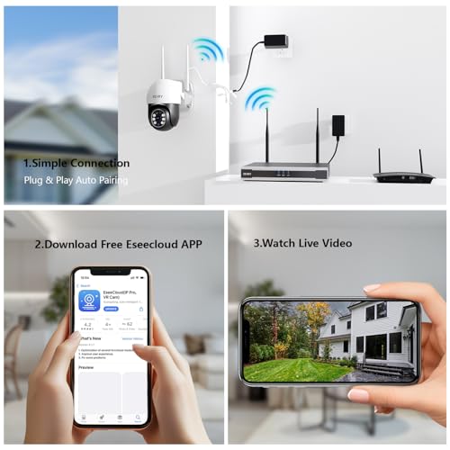 REIGY 5MP Outdoor CCTV Camera System Pre-installed 1TB Hard Drive, WIFI Security Cameras Set with 16CH NVR+4X 360° PT Cam Support 2-Way Audio,Remote View, Color Night Vision,Motion Detection - Image 5